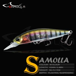 Amostra Rígida Flutuante SAMOLLA Mino 63mm 5g Suspended com Ação Realista