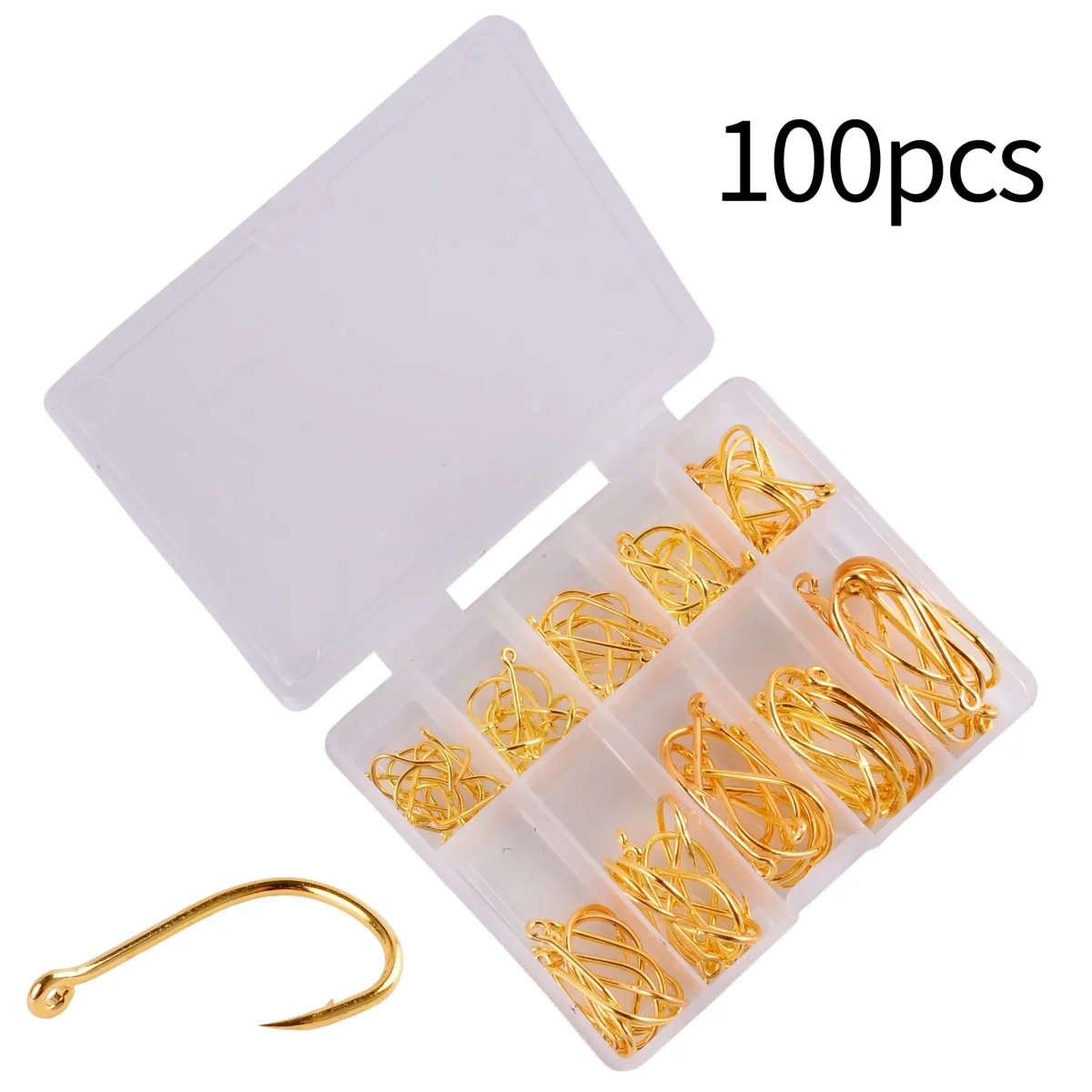 Conjunto de Anzóis J Aorace em Aço Carbono com Farpa (100 Unidades) - Image 9