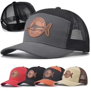 Boné Trucker de Pesca com Bordado Fishing Outdoors e Rede Respirável