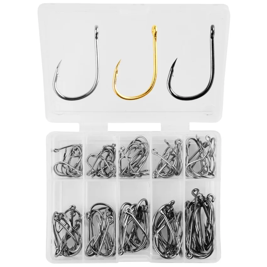 Conjunto de Anzóis J Aorace em Aço Carbono com Farpa (100 Unidades) - Image 3