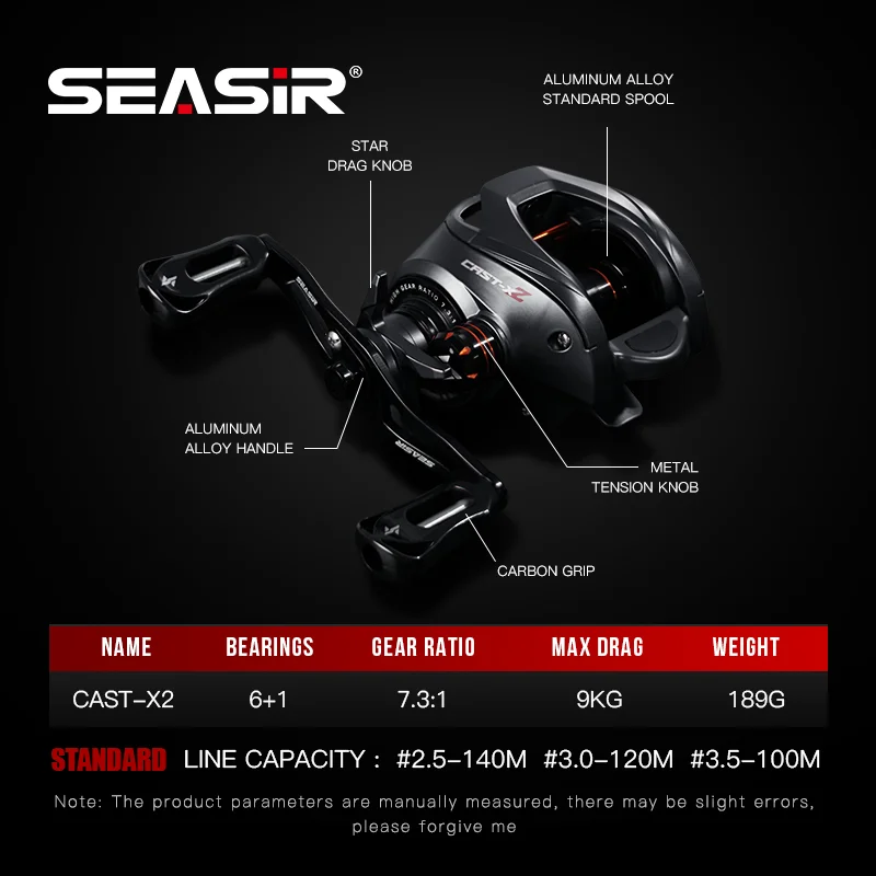 Carreto Casting SEASIR Cast-X2 7.3:1, Drag 9KG 7.3:1 - Image 3