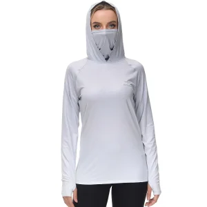 Camisola Técnica de Pesca Feminina Bassdash com Capuz, Máscara e UPF 50+