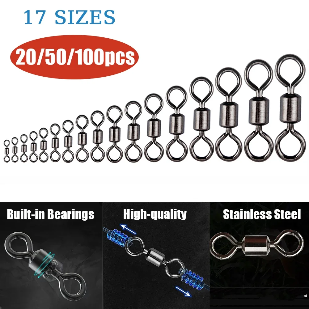 Destorcedor de Aço Inoxidável com Argolas Sólidas (20/50/100 Unidades) - Image 2