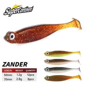 Amostra Supercontinent Softbait Shad T-Tail Silicone 5 cm / 7 cm