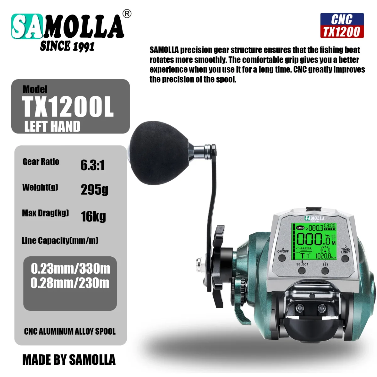 Carreto de Casting SAMOLLA Electrónico USB com Ecrã Temperatura/Pressão - Image 9