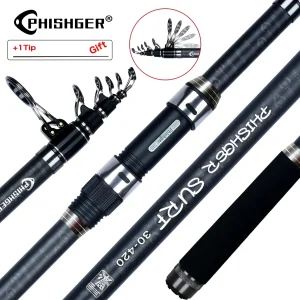 Cana Telescópica PHISHGER Surfcasting 3.6m-4.5m em Carbono 30T